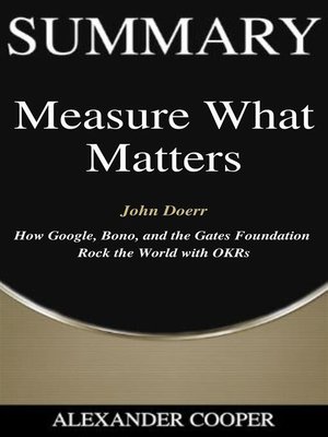 cover image of Summary of Measure What Matters